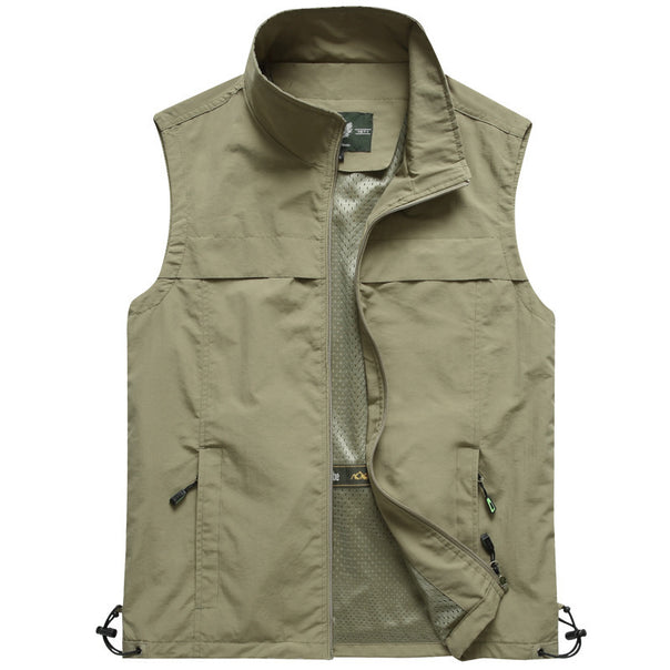 Men's lightweight multifunctional utility vest with mesh lining and adjustable hem Mune Fashion
