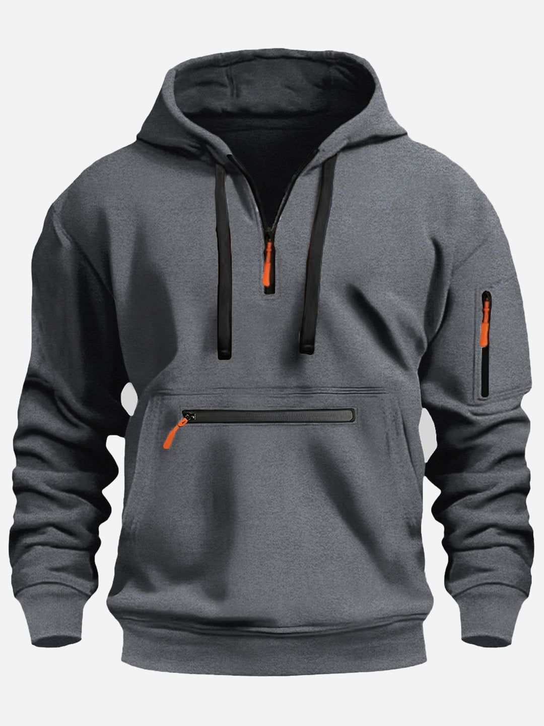 Men's nan technical half-zip hoodie with front zip pocket and sleeve pocket Mune Fashion