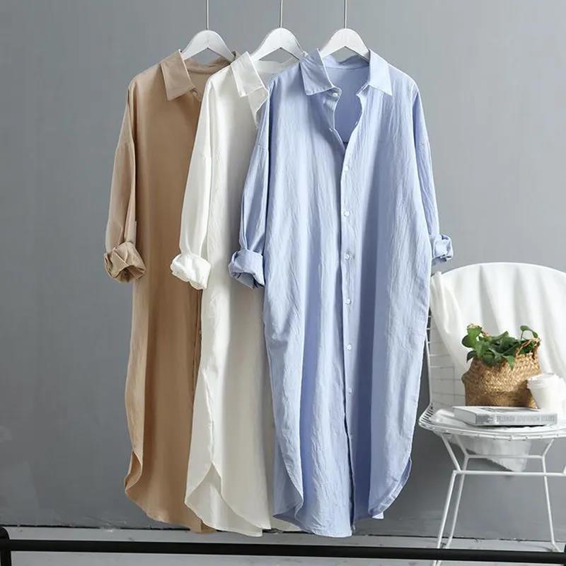 Women's Oversized Blouse Shirt In Casual Cut with Button Placket Mune