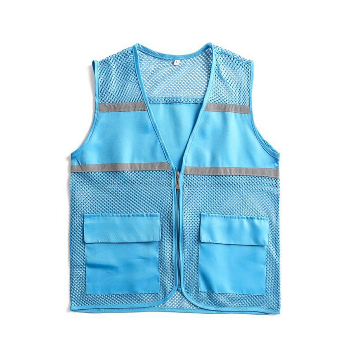 Unisex Visible Utility Vest with Breathable Mesh, Reflective Straps and Generous Front Pockets Mune Fashion