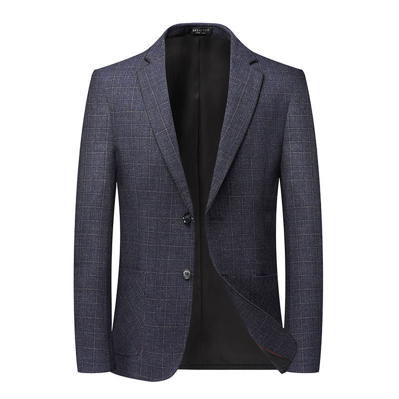Men's slim-fit blazer with check pattern and light shoulder padding Mune Fashion