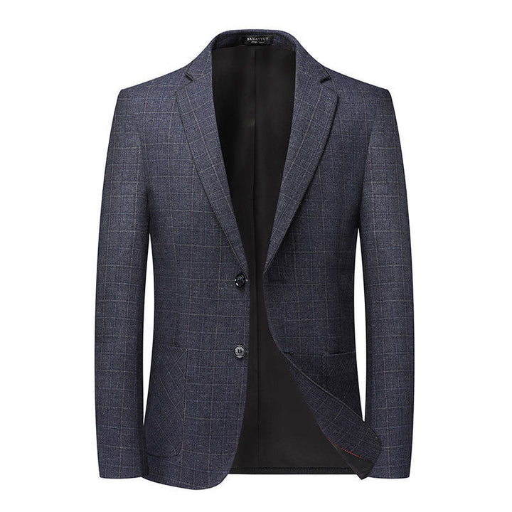Men's Elegant Checked Blazer with Tailored Fit and Light Wool Blend Mune Fashion