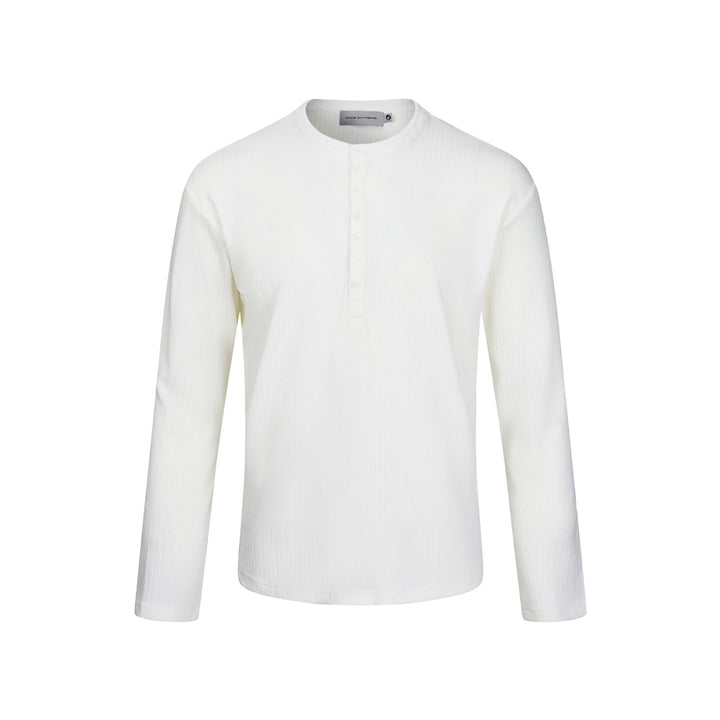 Men's Thermal Waffle Shirt with Henley Button Placket Mune Fashion