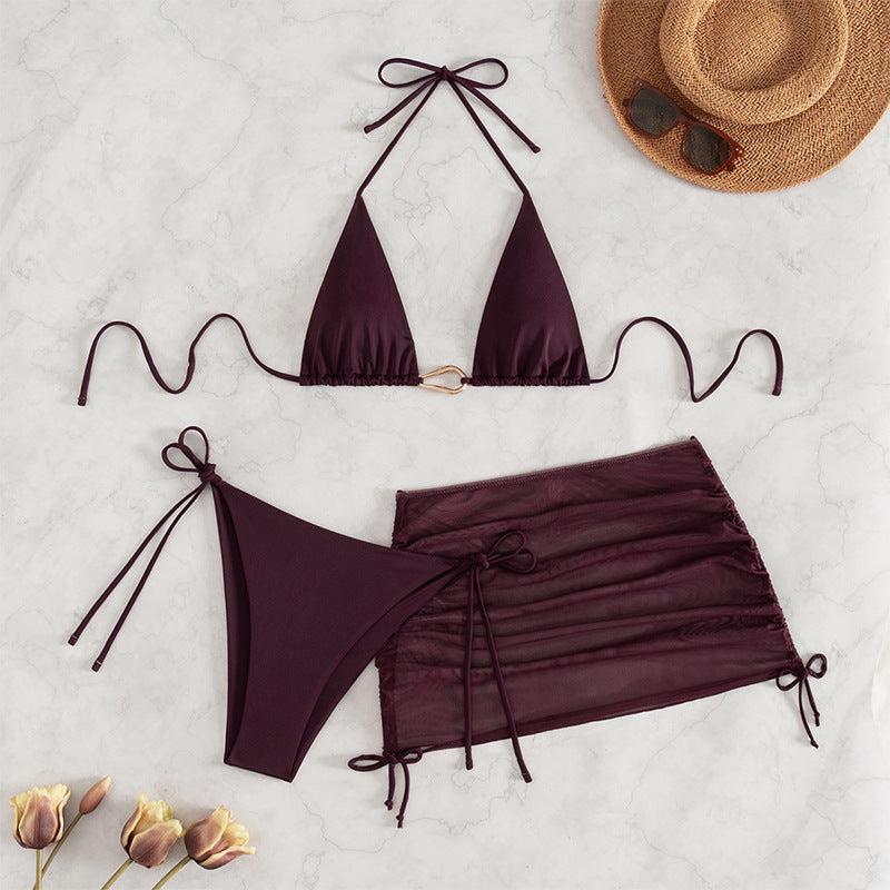 Women's bikini set with triangle top and adjustable skirt Mune Fashion