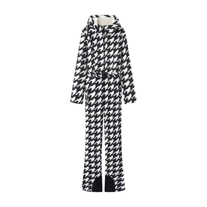 Ladies Hooded Overall with Belt, Zipper and Flared Leg Mune Fashion