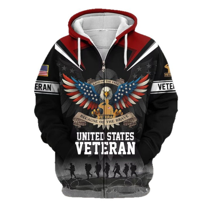 Men's hoodie with American veteran motif Mune Fashion