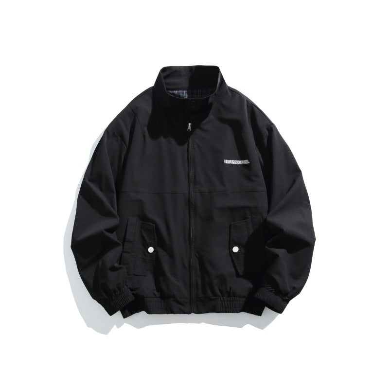 Men's Casual Boxy Blouson made of structured microfiber with stand-up collar, zipper and patched flap pockets Mune Fashion
