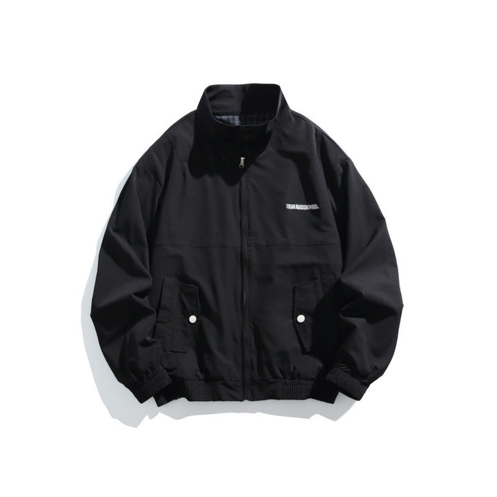 Men's Casual Boxy Blouson made of structured microfiber with stand-up collar, zipper and patched flap pockets Mune Fashion