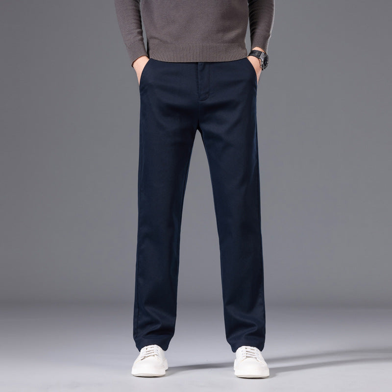 Men's straight-cut chino pants with elastic waistband and crease Mune Fashion