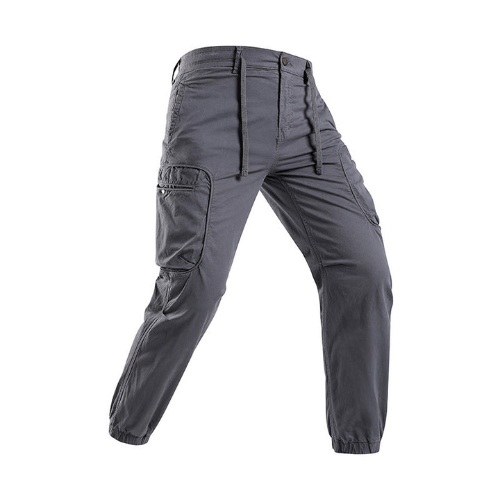 Men's Lightweight Trekking Cargo Pants in Jogger Cut with Elastic Ankle Closure and Multifunctional Side Flap Pockets Mune Fashion