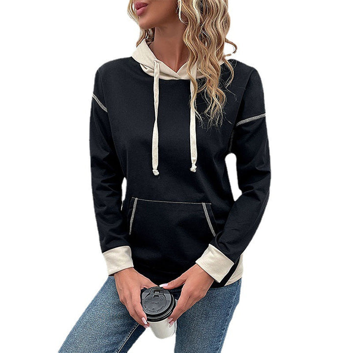 Women's hoodie with contrast trim, kangaroo pocket and casual oversized fit Mune Fashion