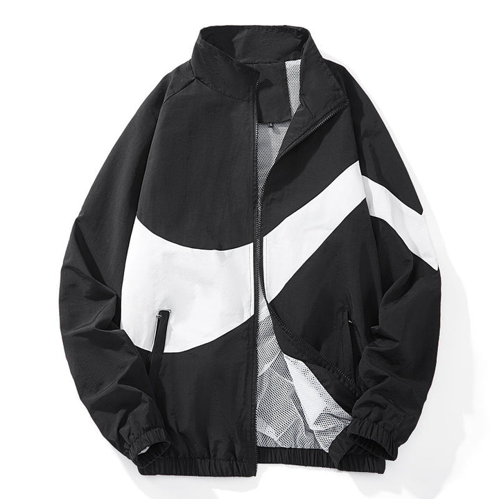 Men's sporty transitional jacket with high collar and side zip pockets Mune Fashion