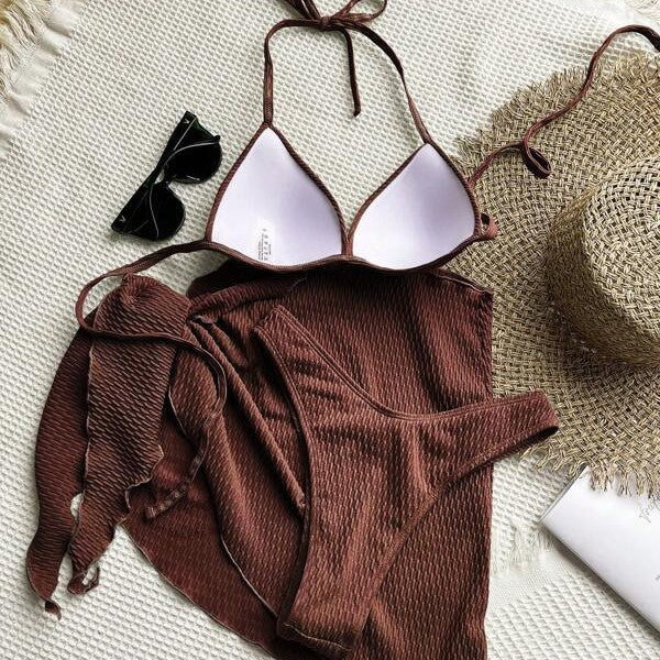 Women's bikini set with sophisticated wrap design and elegant halter straps Mune Fashion