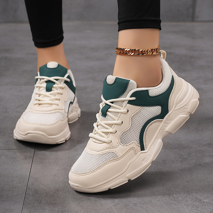 Women’s modern comfort sneakers in retro look with breathable mesh, padded heel, and contoured lightweight sole construction Mune Fashion