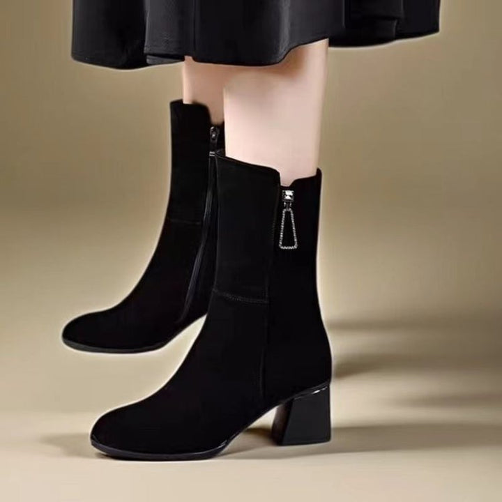 Women's elegant and stylish ankle boots with block heel Mune Fashion
