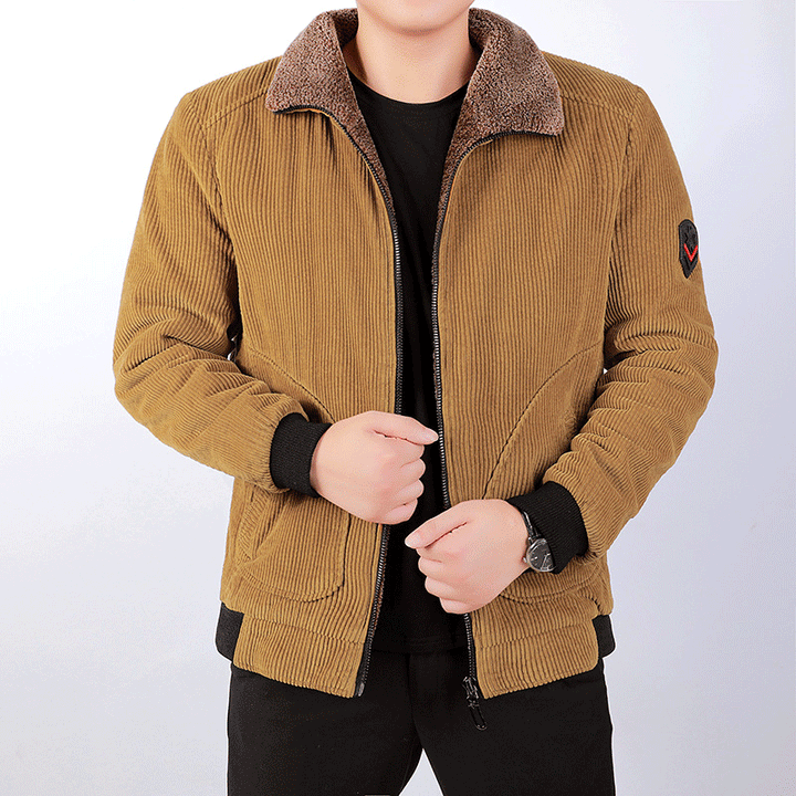 Men's Casual Cord Jacket with Fleece Lining Mune Fashion