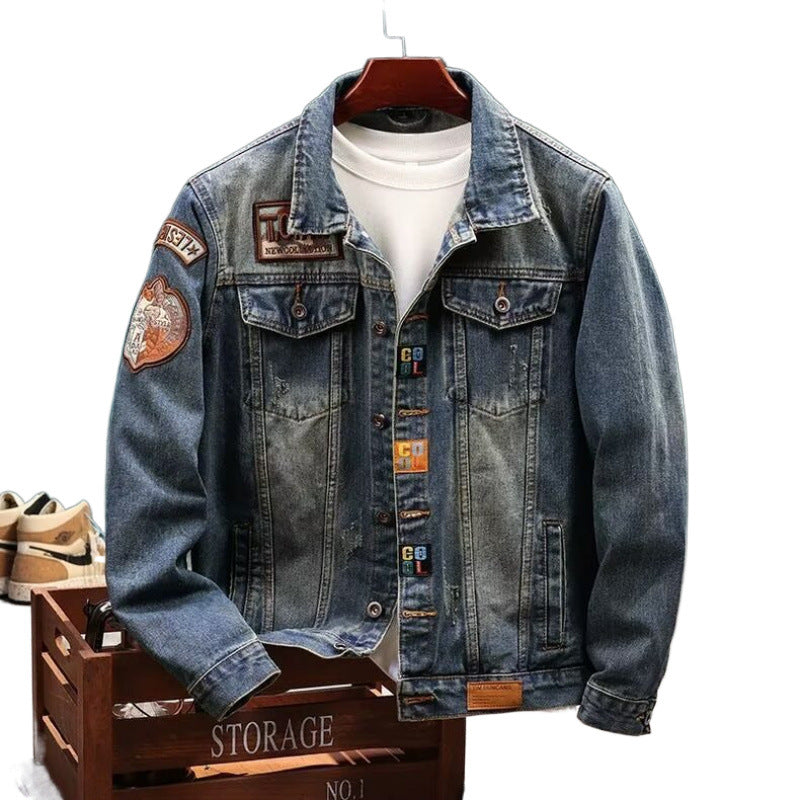 Men's Fashion Denim Jacket with Embroidered Details Mune Fashion