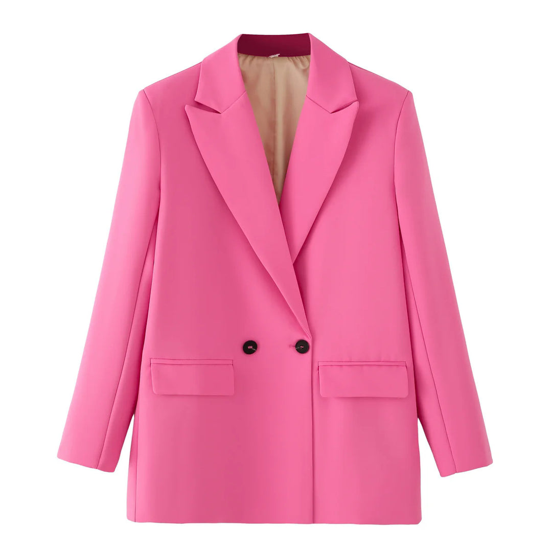 Ladies nan tailored long blazer in oversized look with lapel collar and patch pockets Mune Fashion