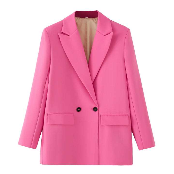 Ladies nan tailored long blazer in oversized look with lapel collar and patch pockets Mune Fashion