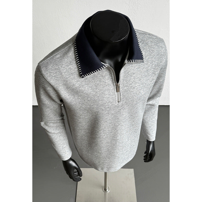 Men's Fashion Stand Collar Sweater with Zipper Mune Fashion