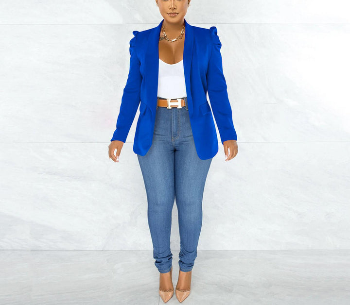 Ladies Elegant Blazer with Shoulder Pads Mune Fashion