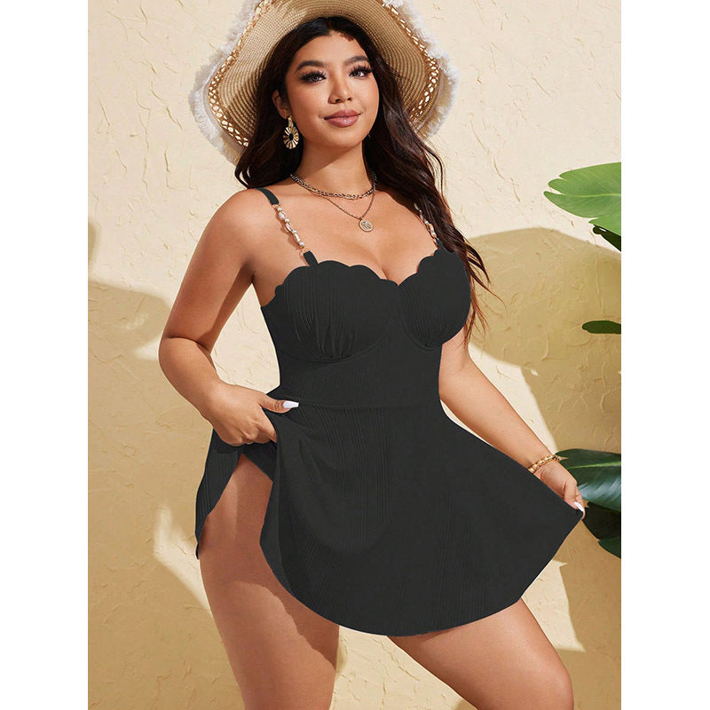 Women's beach dress with sophisticated wave hem Mune Fashion
