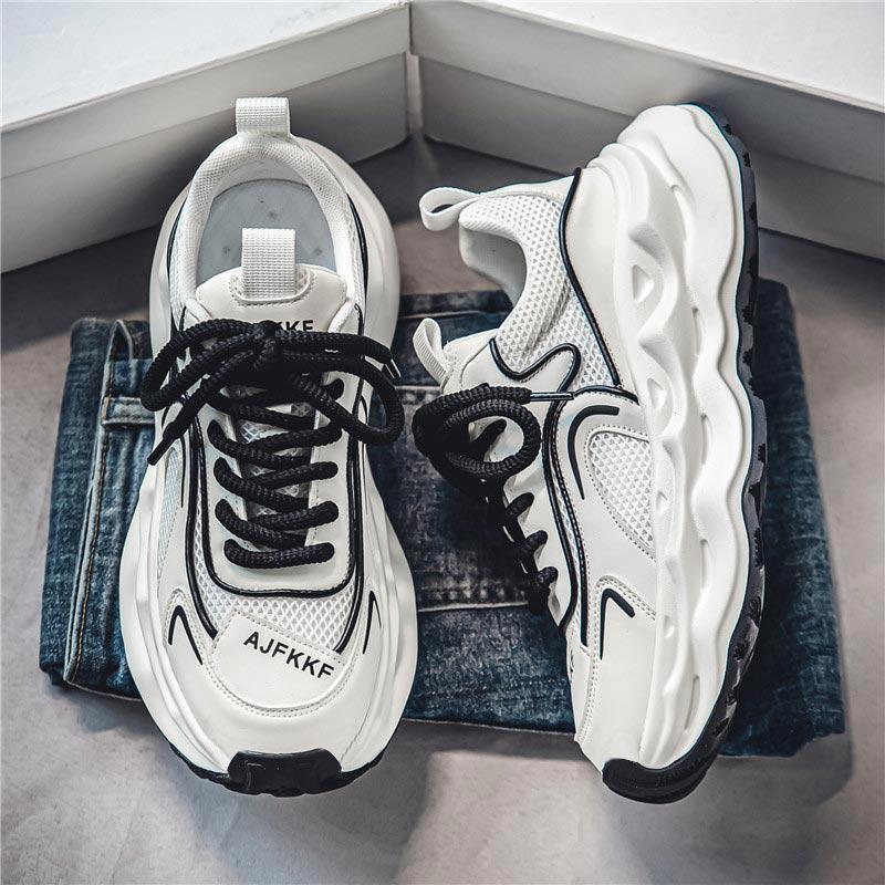 Women's Voluminous Retro Chunky Sneakers with Breathable Mesh Overlay and Sculptural Comfort Sole Mune Fashion