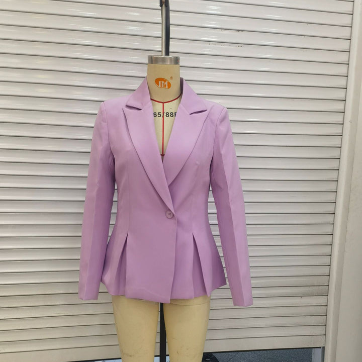 Women's fitted blazer with pleats and single-button closure Mune Fashion