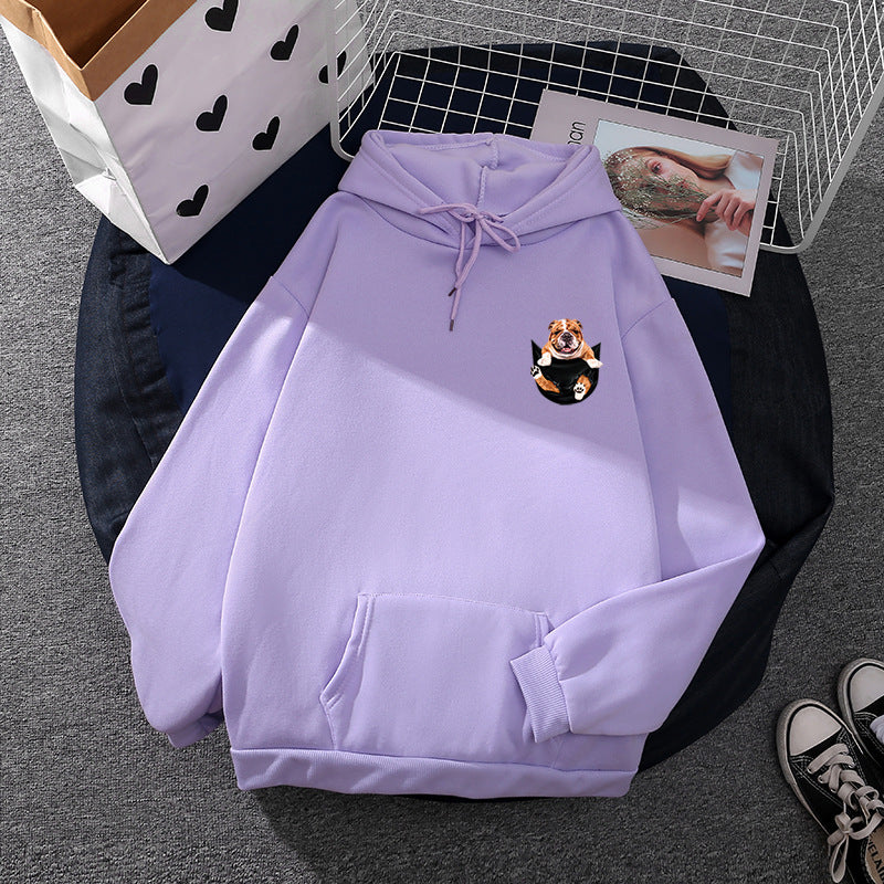 Unisex hoodie with bulldog pocket patch, oversized cut and brushed fleece inner side Mune Fashion