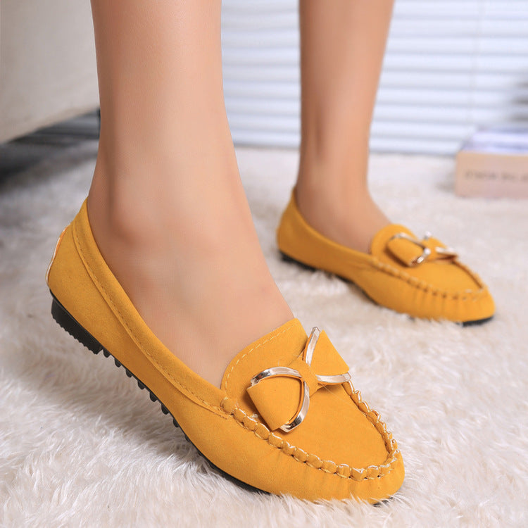 Ladies nan elegant Moccasin half shoes with decorative metal buckle and non-slip rubber sole Mune Fashion