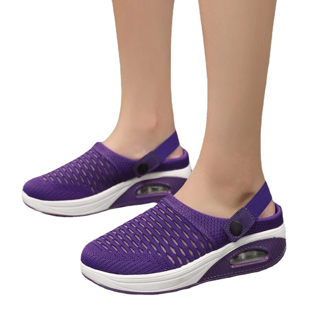 Women's air-cushioned knitted clogs with adjustable heel strap Mune Fashion