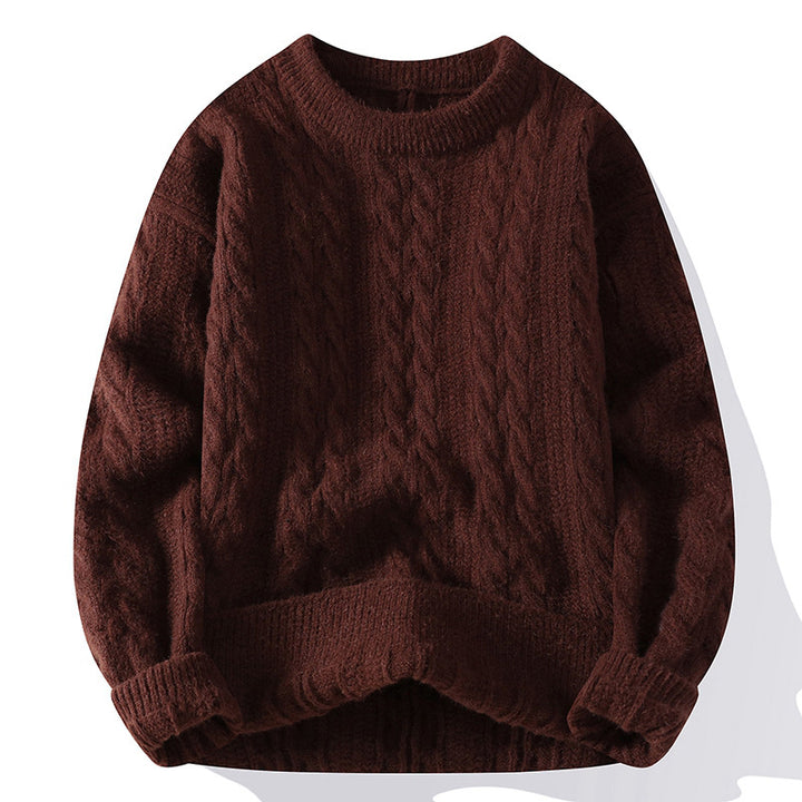 Women's Chunky Knit Sweater with Cable Pattern Mune Fashion 1787964764