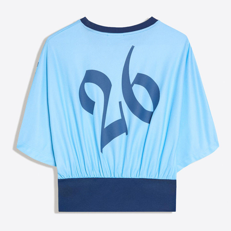 Women nan short-cut retro football shirt with elastic waistband Mune Fashion