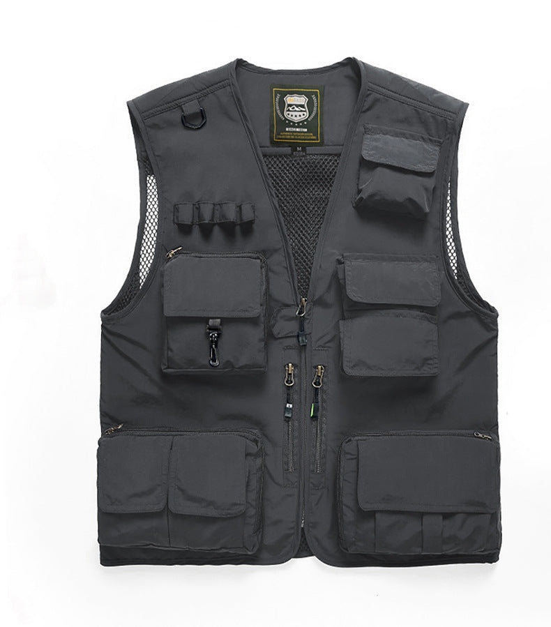 Men's multifunctional fishing and utility vest with mesh insert Mune Fashion