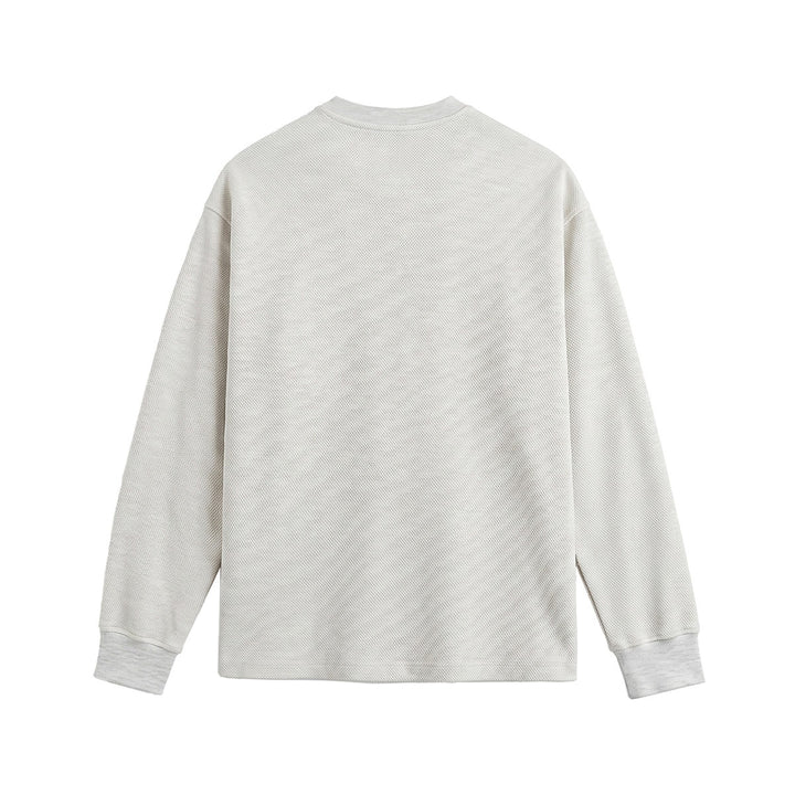 Unisex Loose-fitting Henley sweatshirt with waffle texture and ribbed cuffs Mune Fashion