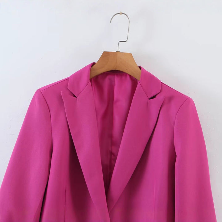 Women's Longline-Oversize-Blazer with Shawl Collar and Flap Pockets Mune Fashion