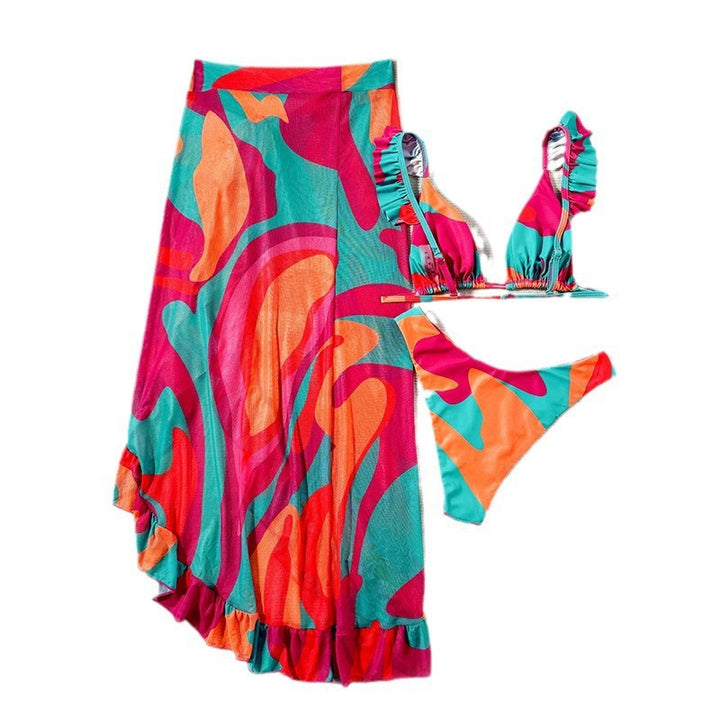 Women’s bikini set with playful wrap skirt and ruffles Mune Fashion