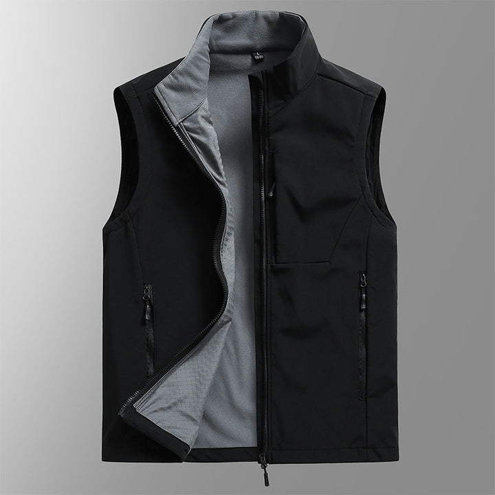 Men's Breathable Softshell Vest with Thermal Fleece Lining and Concealed Zip Pockets Mune Fashion