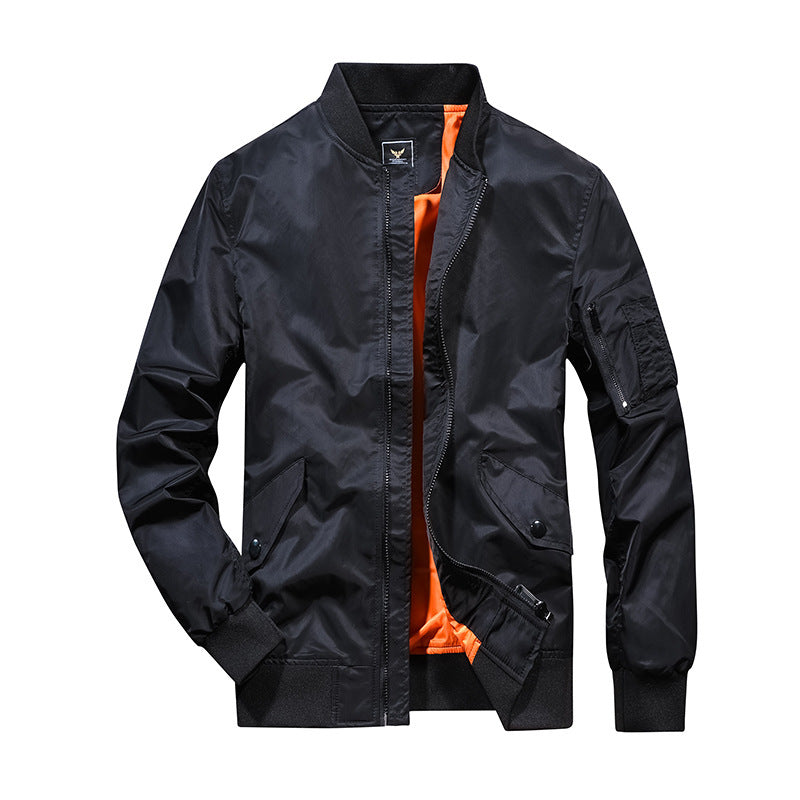 Men's bomber jacket in aviator utility style with arm pocket and reinforced ribbed cuffs Mune Fashion