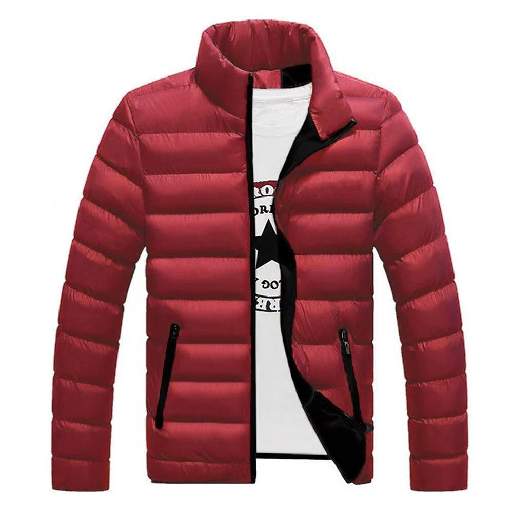 Men's quilted thermal jacket with high stand-up collar and water-repellent outer shell Mune Fashion