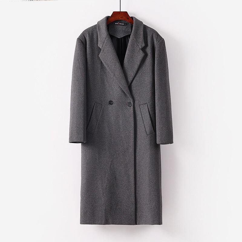 Men's Maxi-Length Wool Blend Overcoat Mune Fashion