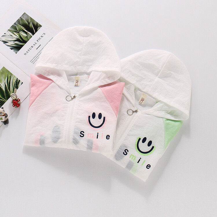 Women's lightweight hoodie jacket with smiley print, adjustable hem and elastic cuffs Mune Fashion