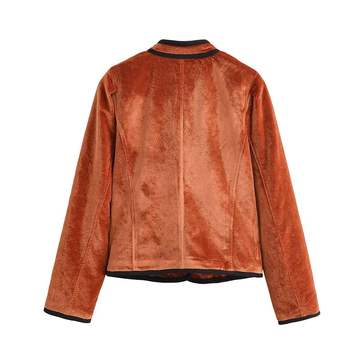 Women's velvet blazer-style jacket with stand-up collar and covered buttons Mune Fashion
