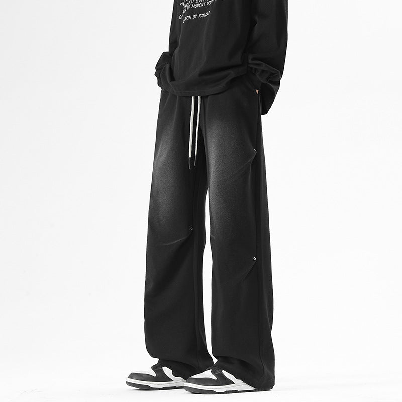 Men's Loose Baggy Sweatpants with Drawstring and Elastic Cuff Mune Fashion