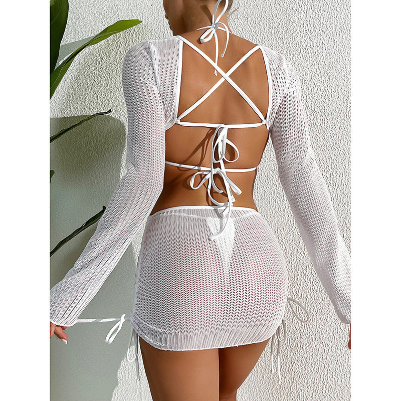 Women's mesh dress with long sleeves and cut-out details Mune Fashion