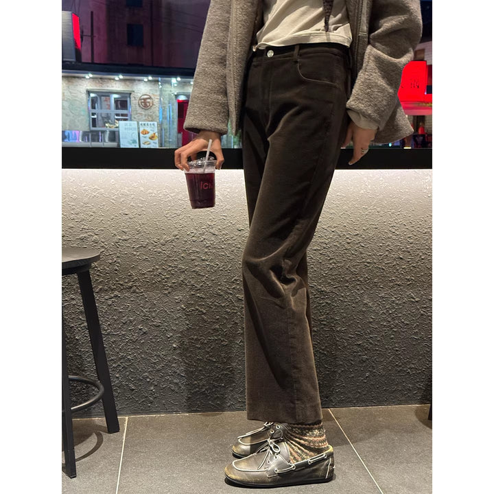Women Elegant Flared Cord Pants Mune Fashion