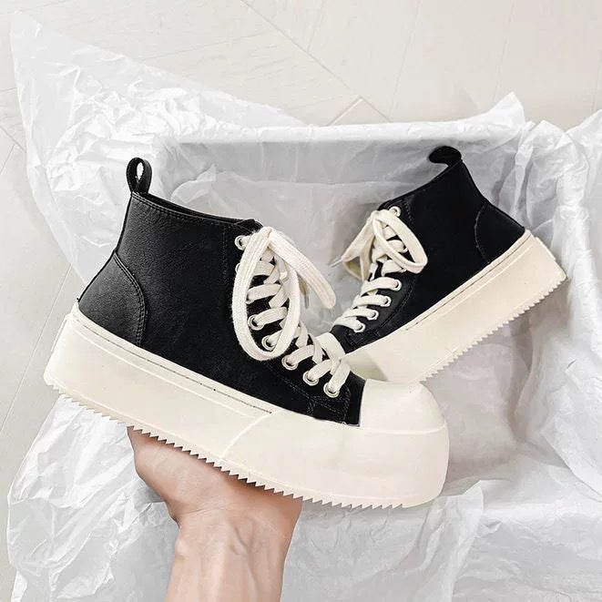 Women's High Sneakers with Sturdy Platform and Sporty Design Mune Fashion
