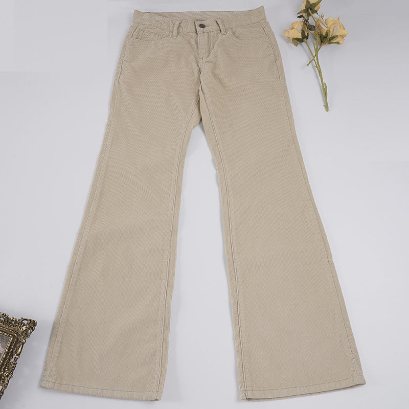 Women Nan Corduroy Flared Pants with High Waist, Shaping Seams and Wide Bootcut Mune Fashion