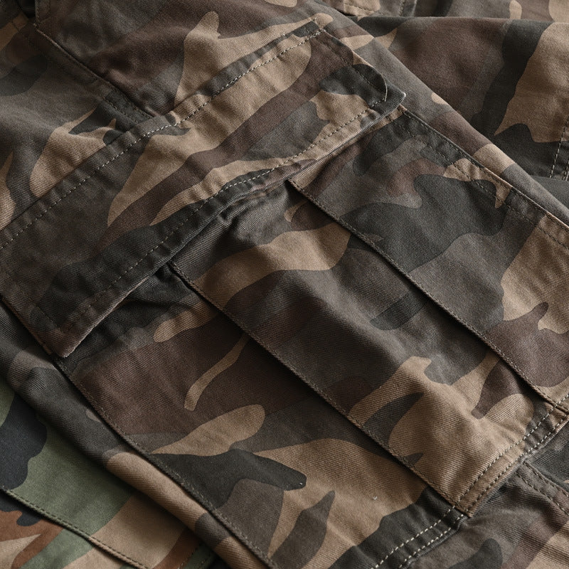 Men's cargo pants in military look with multiple pockets and straight cut Mune Fashion