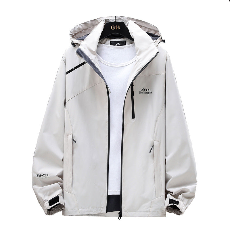 Women Lightweight Water-Repellent Outdoor Jacket with Hood, Chest Zip and Adjustable Cuffs Mune Fashion
